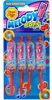 Chupa Chups Melody Pops Lollipops mit Erdbeer Geschmack, Gluten frei 18x4er im D